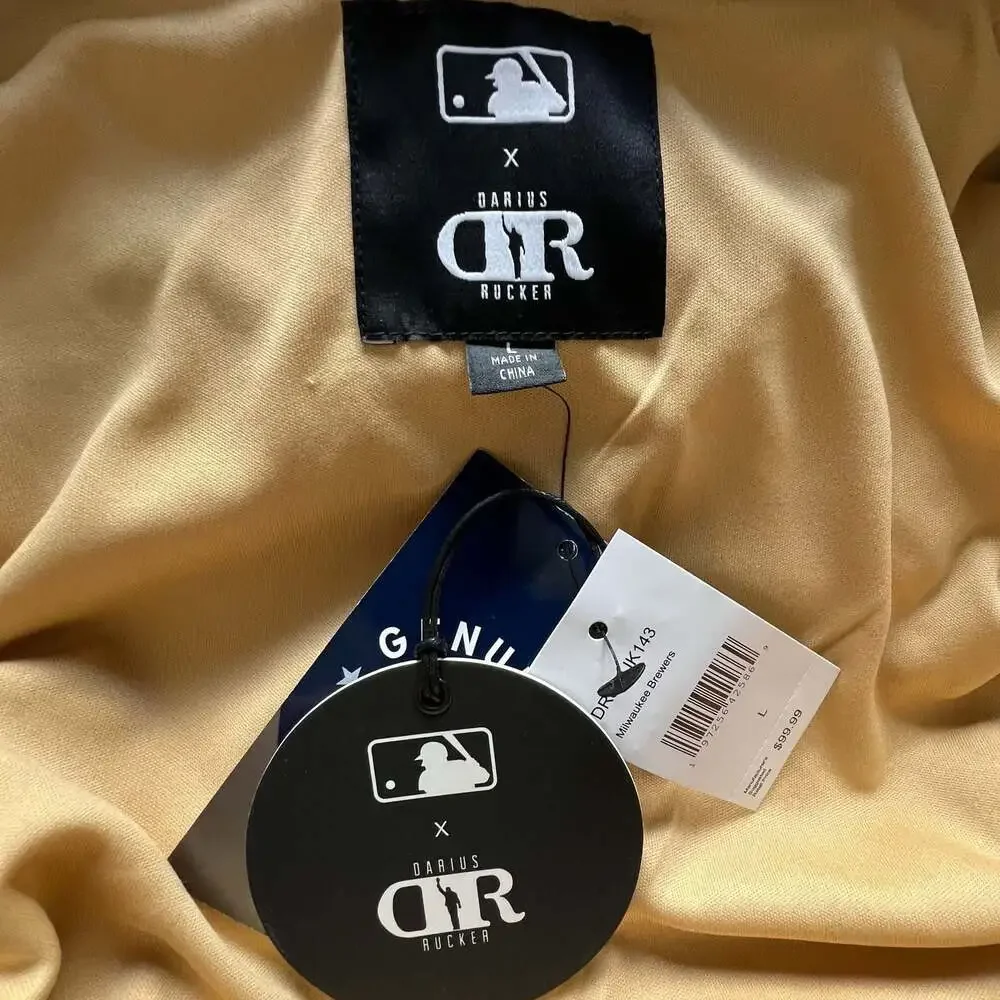 Milwaukee Brewers Varsity Hoodie Men's Darius Rucker Collection x MLB Brown/Whit